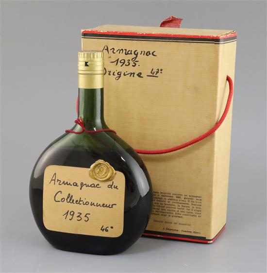 A boxed bottle of Armagnac Du Collectionneur 1935, J. Dupeyron-Condon, number 01675